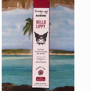 The Creme Shop Kuromi Hello Lippy Tinted Moisturizing Lip Balm Rose Flavored